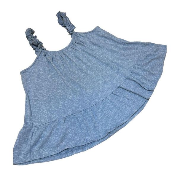*5 for $25* Women’s Plus Size Time and Tru Blue Peplum Ruffle Tank Top XXXL - Picture 10 of 12